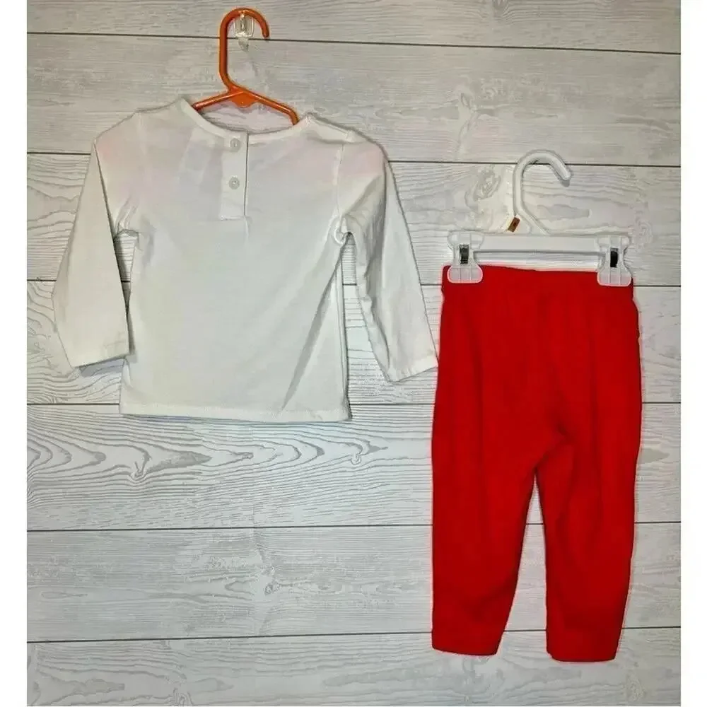 Little Lass long sleeve top/ Carter’s peach knit pants Size 18 months - Picture 2 of 5